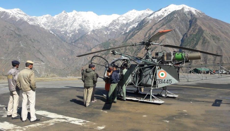 हिमाचल: लाहौल-स्पीति से 66 लोगों को हेलीकॉप्टर से लाया कुल्लू